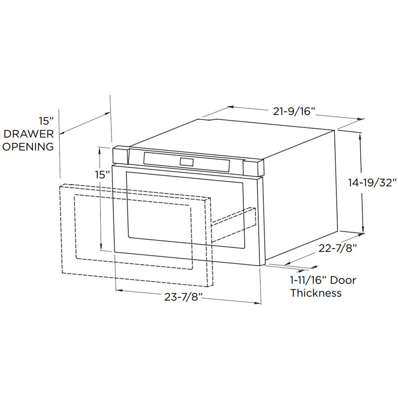 XO Appliance 24'' 1.2 Cubic Feet cu. ft. Microwave Drawer with Sensor